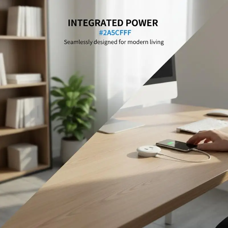 Desktop Hole Embedded USB Hub Type C 3 in 1 Splitter Fast Charging Converter for Office Meeting Room Table Extension