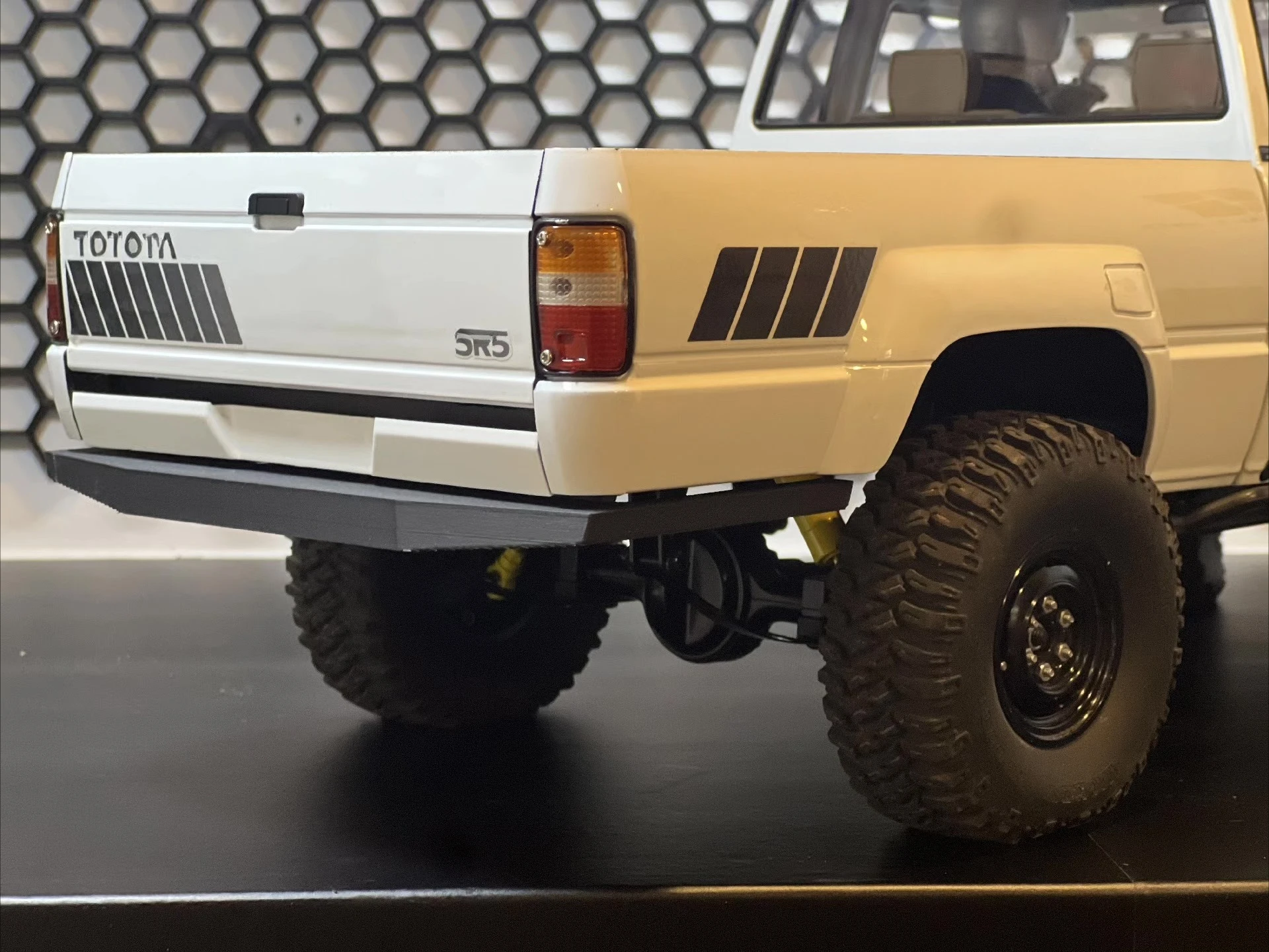 Ultra-Thin Rear Bumper for RC4WD 1987 Toyota XtraCab1/10RC Crawler Factory Hole Mounting Upgrade & Modification Parts 3D Printed