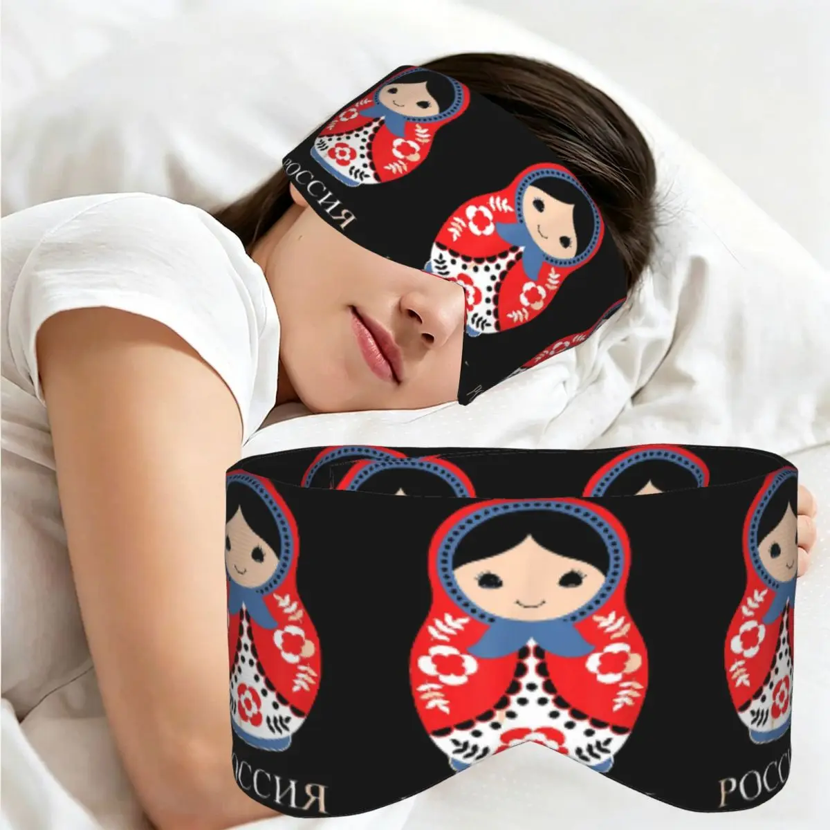 Russian Doll Matryoshka sleep mask Light Blocking Portable Eye Cover for Girls Boys Home Sleeping Party Gift Eyeshade eyepatch