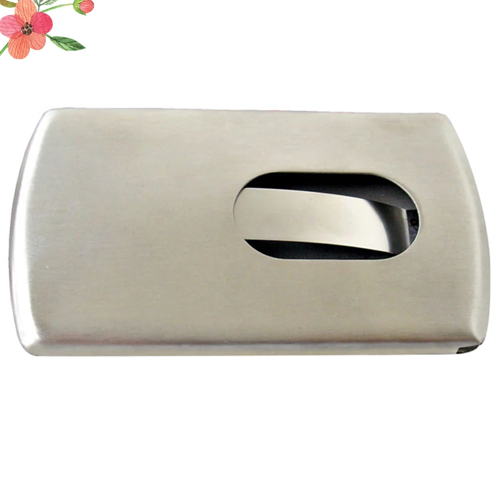 

1pc Metal Business Card Holder Pu Name Case Portable Credit Card Organizer Slim Design For Men Silver