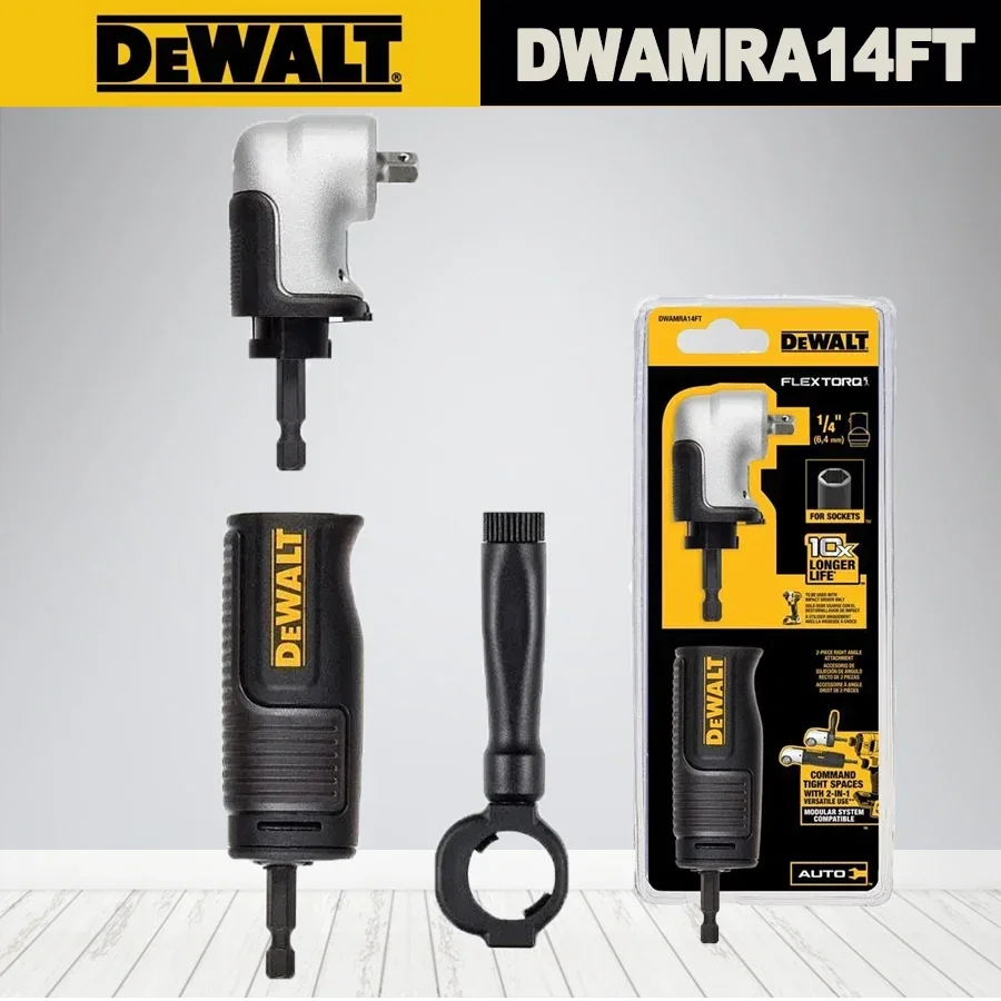 

DEWALT 1/4" 3/8" Square Drive Modular Right Angle Attachment 2-In-1 Power Tool Accessories DWAMRA14FT