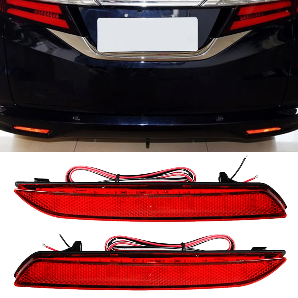 

2pcs Car Rear Bumper Lamp Reflector Tail Brake Light Fit For Honda Odyssey 2015-2016