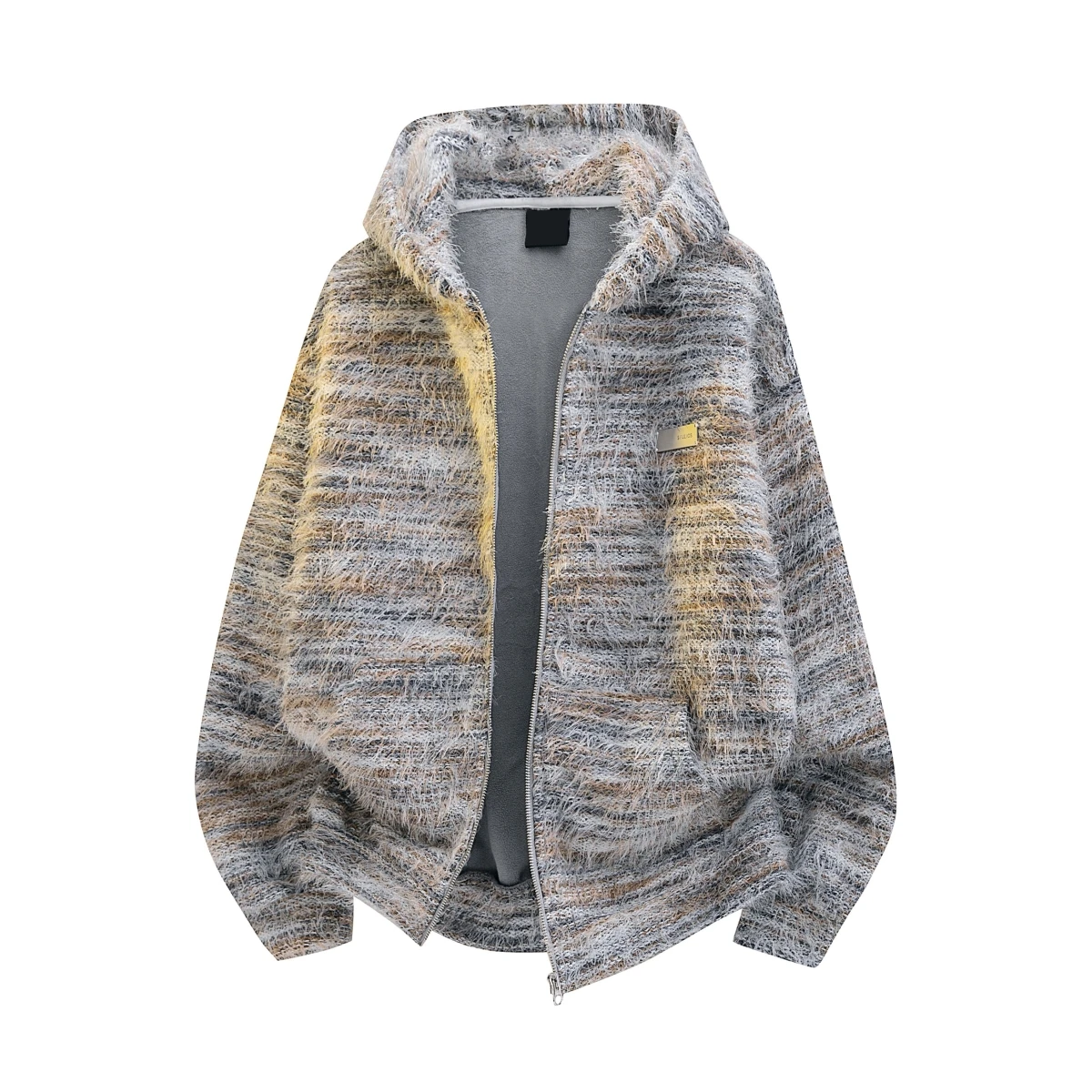 

Осенне-зимний полосатый свободный вязаный кардиган для пар, повседневный, из полиэфирного волокна, с длинными рукавами