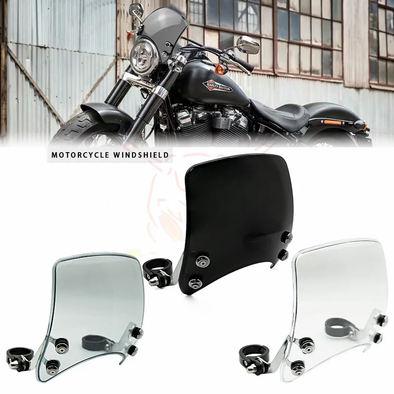 ZK Motorcycle Retro Windshield Wind Deflector For Harley Sportster XL883 XL1200 Iron 883 XL1200X 48 Modified Compact Windshield