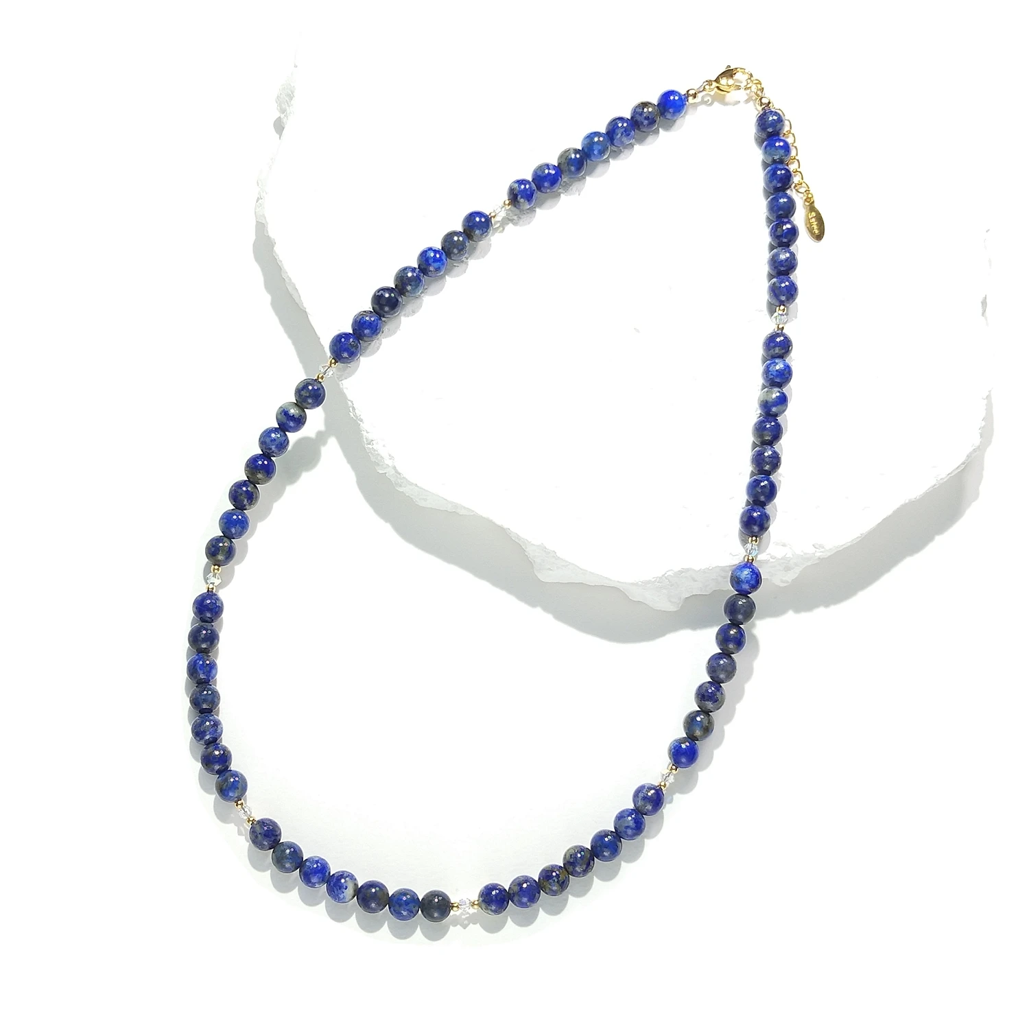 

Lii Ji Lapis Lazuli Natural Stone 6mm Necklace For Women Girls Gift 45+3cm
