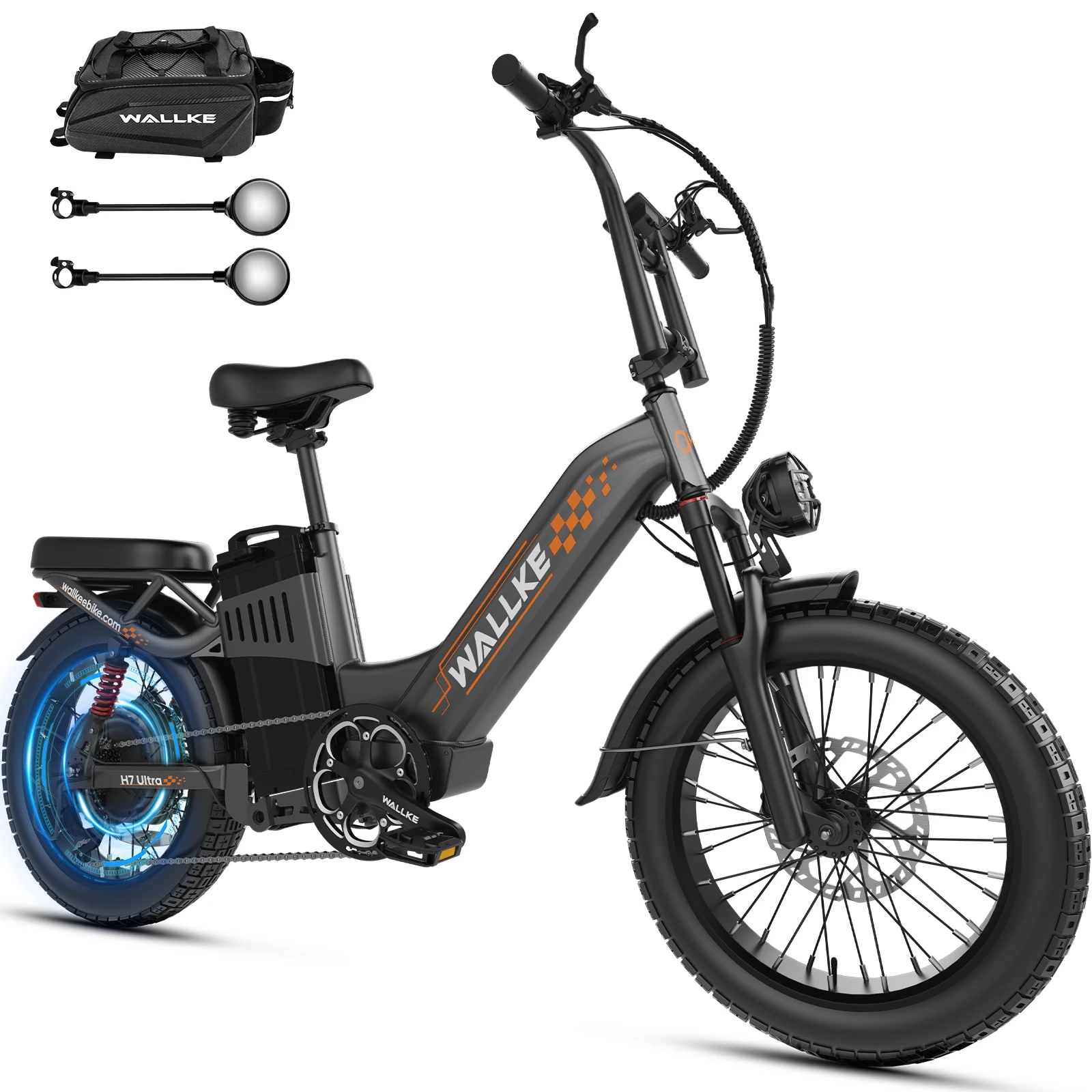 W Wallke H7 Ultra Electric Bike for Adults, 48V 40Ah Long Range Ebike, Fast E-Bike, 20x4 Fat Tire Electric Bicycle, Torque Sensor, UL2849 image 4