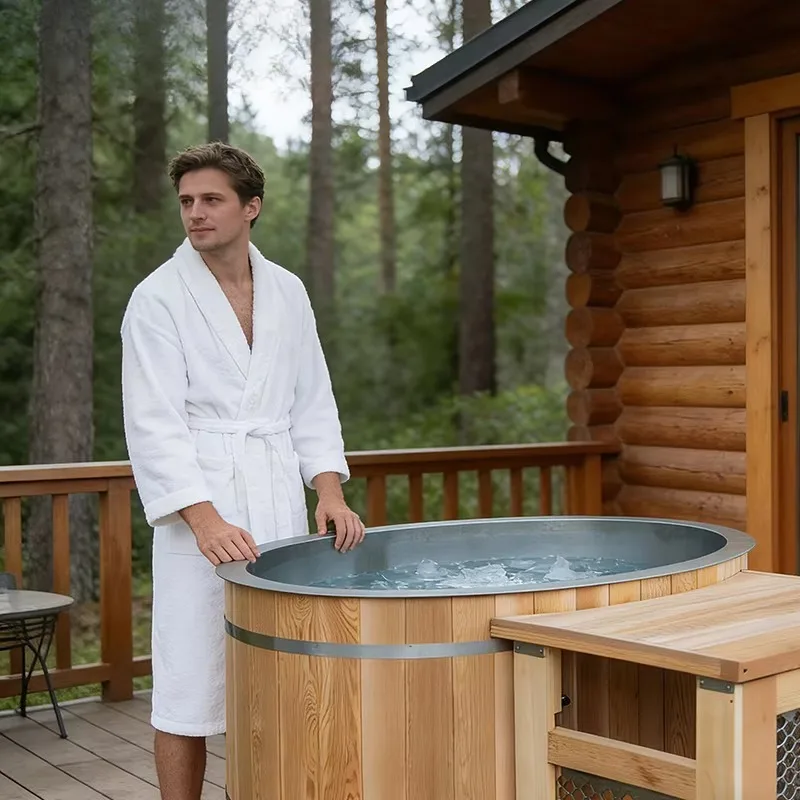 Stainless Steel Cold Plunge and Sauna with Cold Plunge 1hp Wifi Water Chiller Ice Bath Recovery