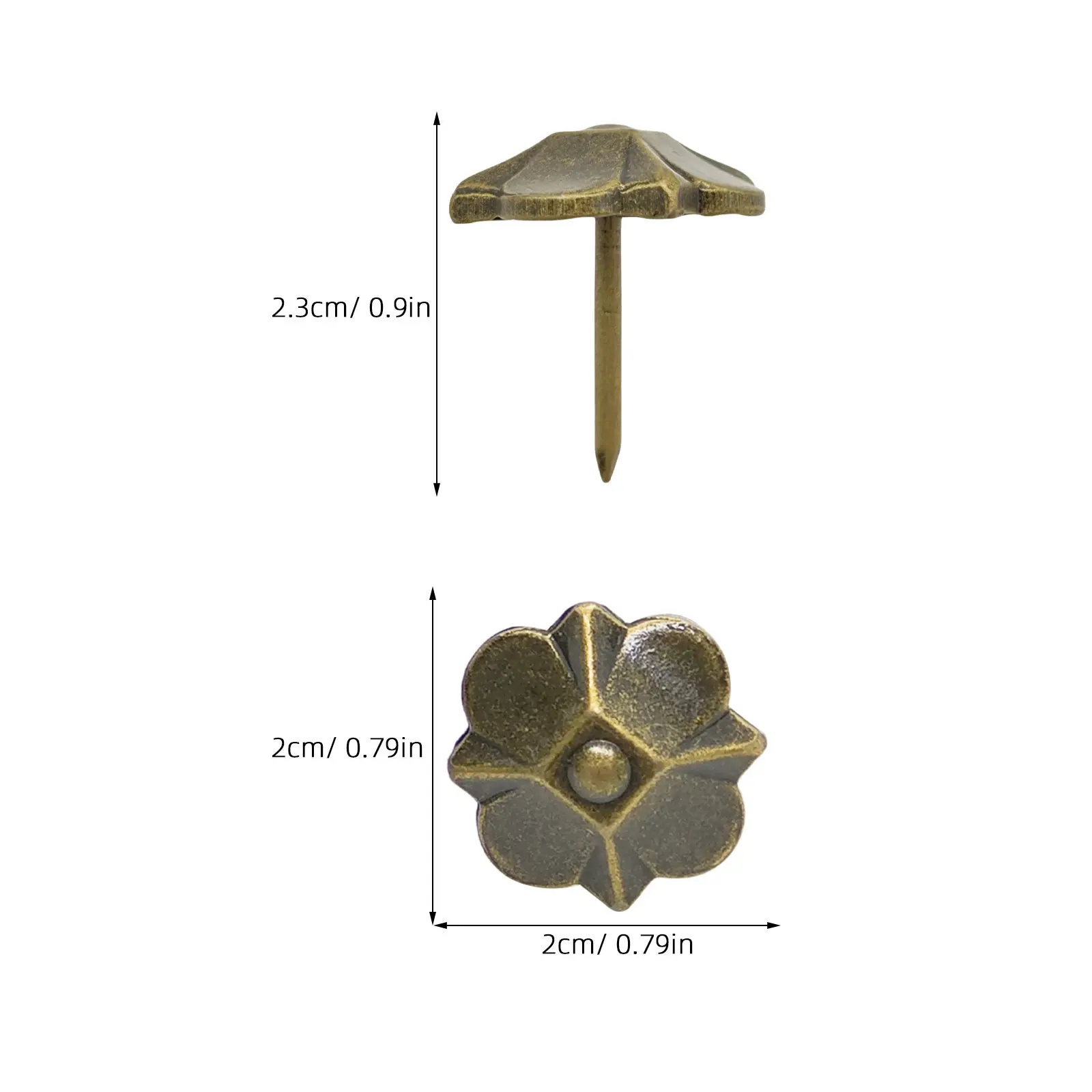 30Pcs Farmhouse Style Four Leaf Clover Upholstery Tacks Vintage Bronze Metal Studs for Sofa Barn Door Shutter Wall