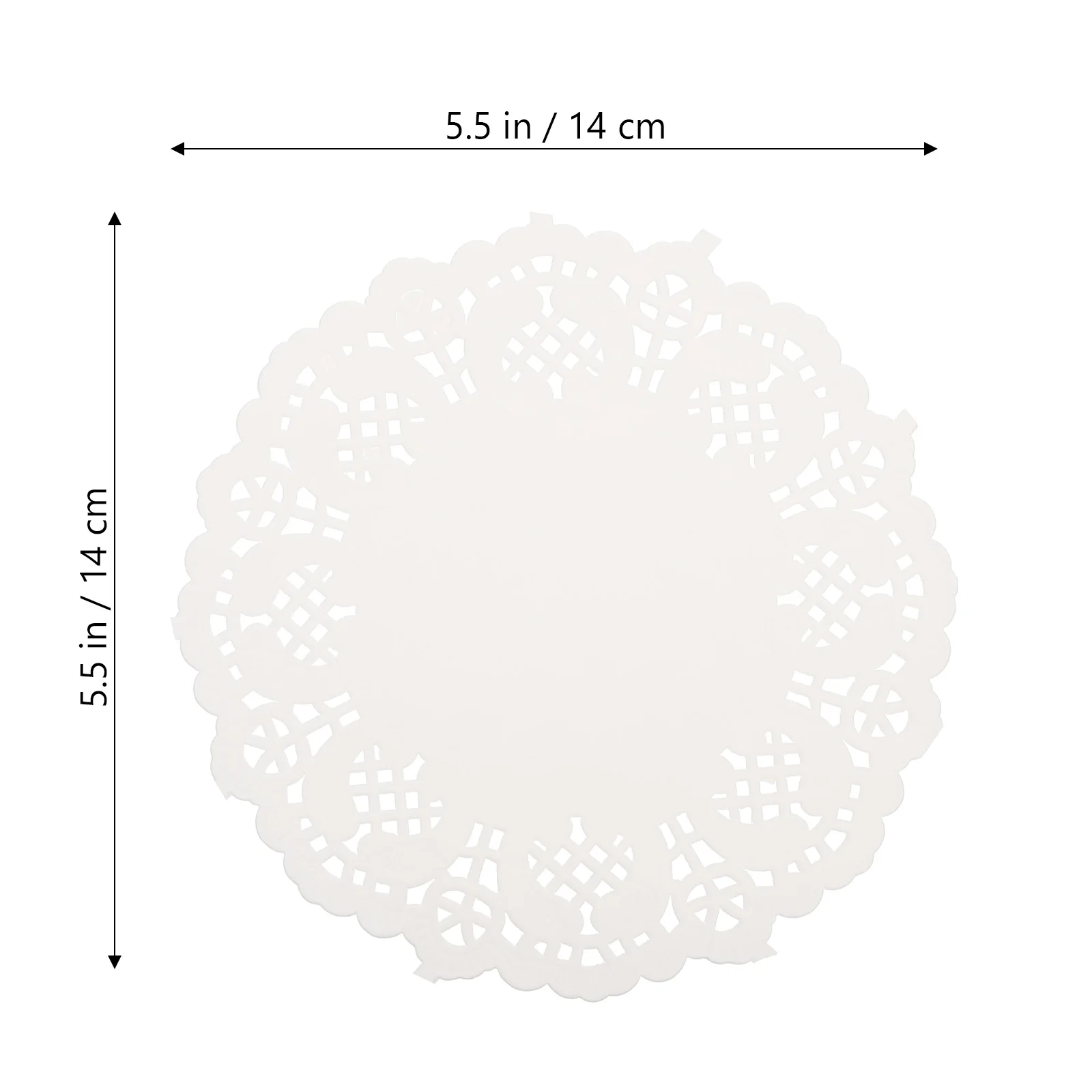 BESTOMZ 100 centrini monouso in carta di pizzo bianco che assorbono l'olio, per torte, per imballaggio, con rivestimento in carta da 55" (modello casuale)