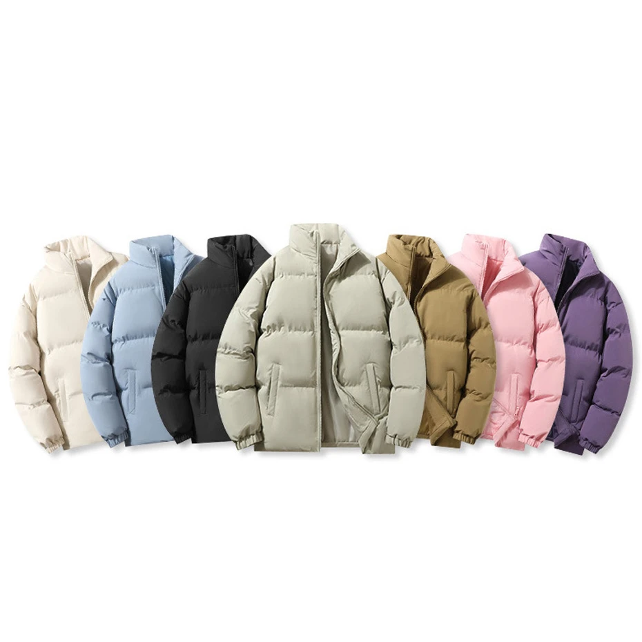 Solid Color Padded Jacket Men Winter Parkas Plus Size 6XL Fashion Casual Stand Collar Parkas Male Thick Jacket Coat Big Size 6XL