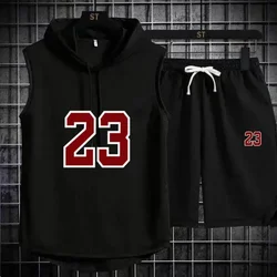 New Summer Men's Two Piece Set Casual T-Shirt and Shorts Set Men Women Sports Suit Fashion Short Sleeve Tracksuit Hooded T-shirt