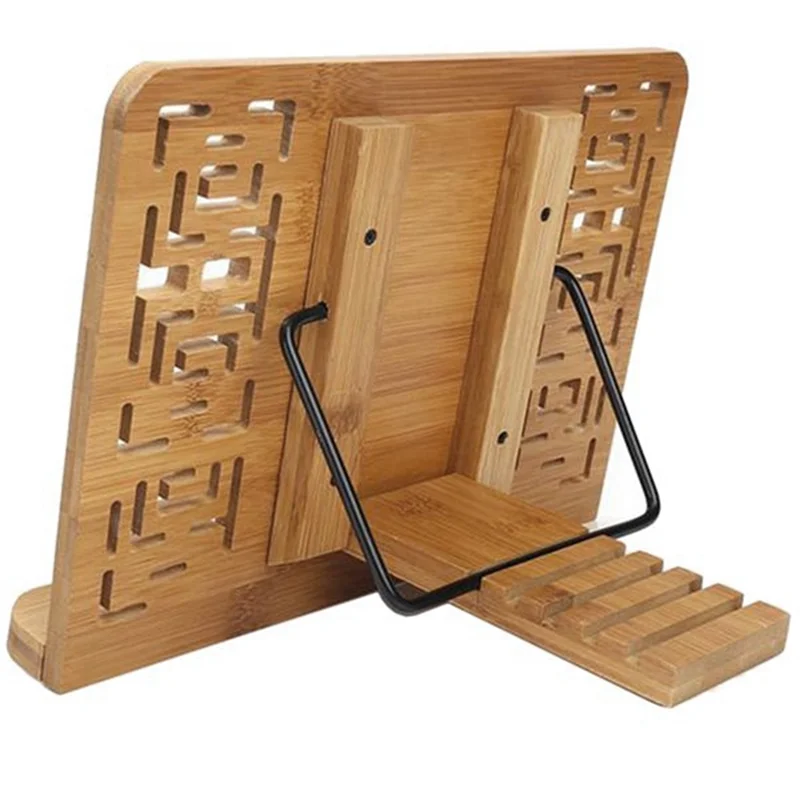 ADP-Foldable Tablet Textbook/Music File Holder/Retro Hollow Elegant Pattern Desk Bookcase