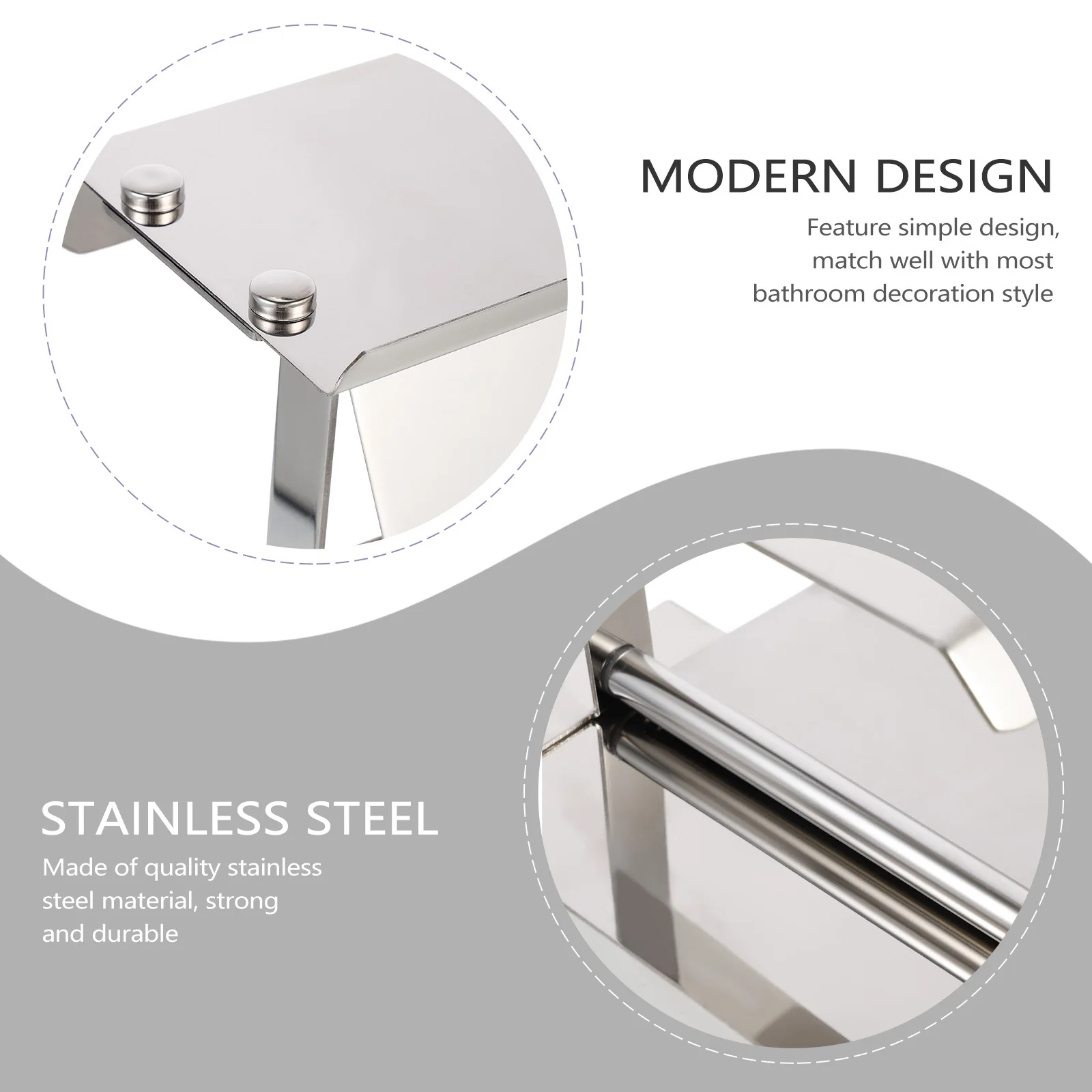 

Stainless Steel Toilet Paper Holder Bathroom Storage Organizer Wall Mounted Shelf Simple Design Stylish Color Toilet Paper Shelf