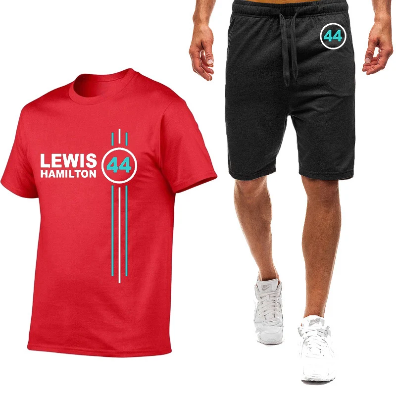 F1 Driver Lewis Hamilton Digital 44 Summer Men Nine Color Short-sleeved T-shirt Simple Comfortable Casual Trendy Movement Suit