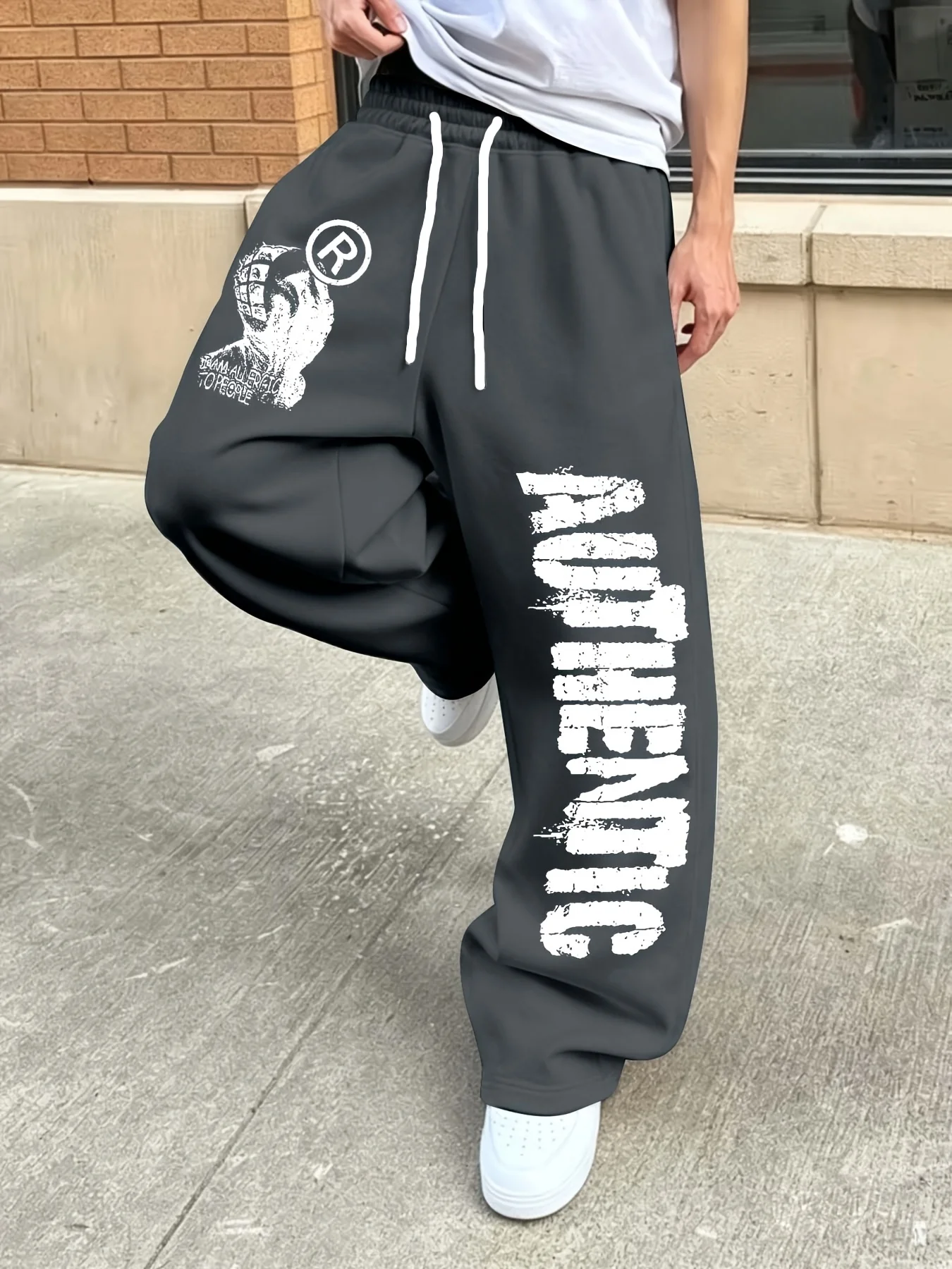 Men Women Unisex 3D Printed Quick Dry Hip Hop Trousers, Graffiti Letter Street Style Sport Pants, Loose Casual Jogger Pants