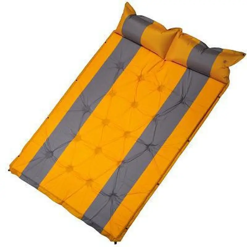 Double Self Inflating Camping Mattress with Pillow and Connectable Sides