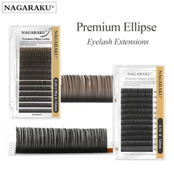 NAGARAKU Flat Split Tips Soft Natural Charcoal Ellipse Extension Supplies Brown Black Grey Light Black