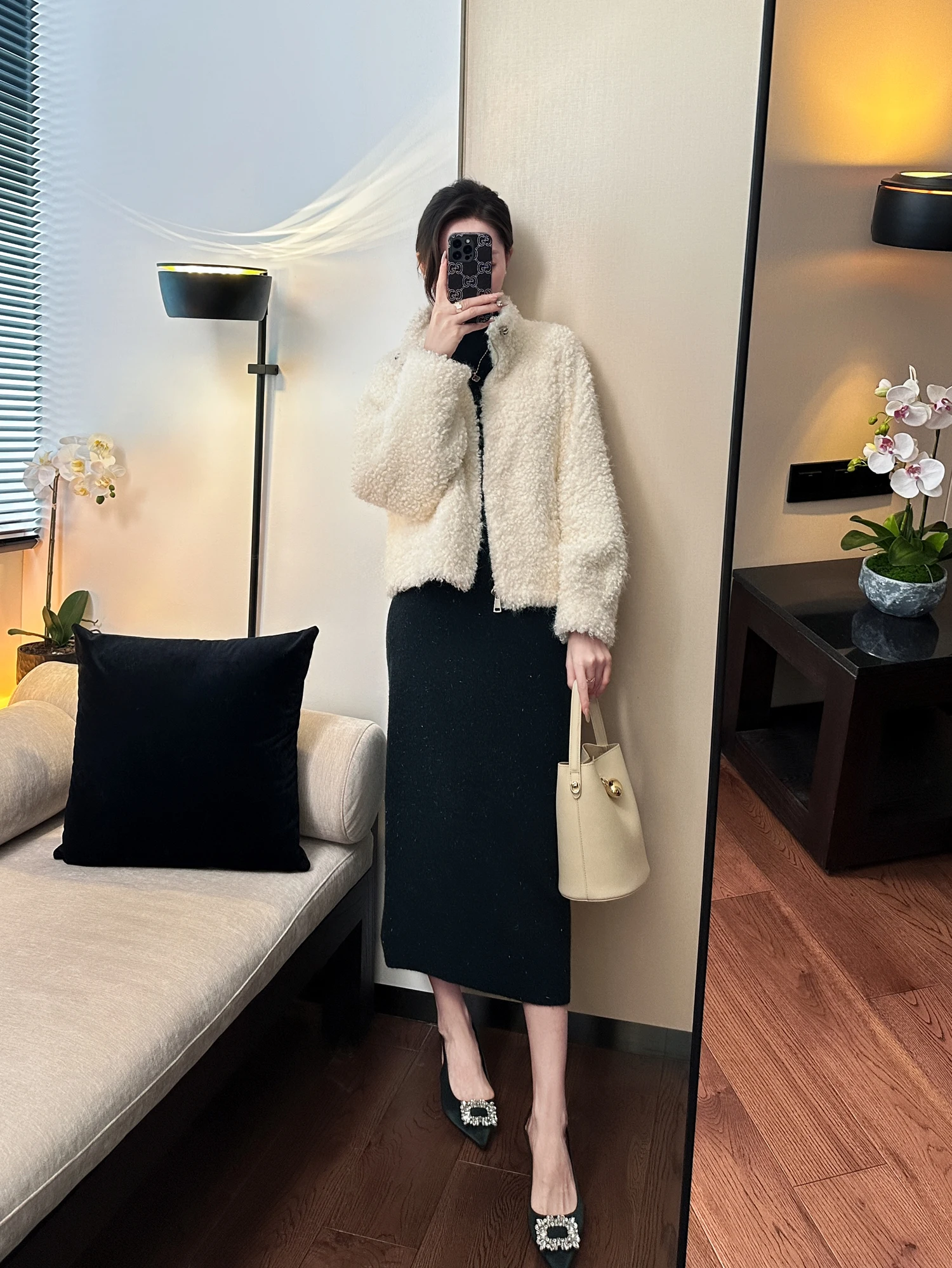 

Soft Cloud-like Particle Velvet ort Jaet Women's Autumn Winter Stand Collar Thiened Warm Commute Sle Zipper Design