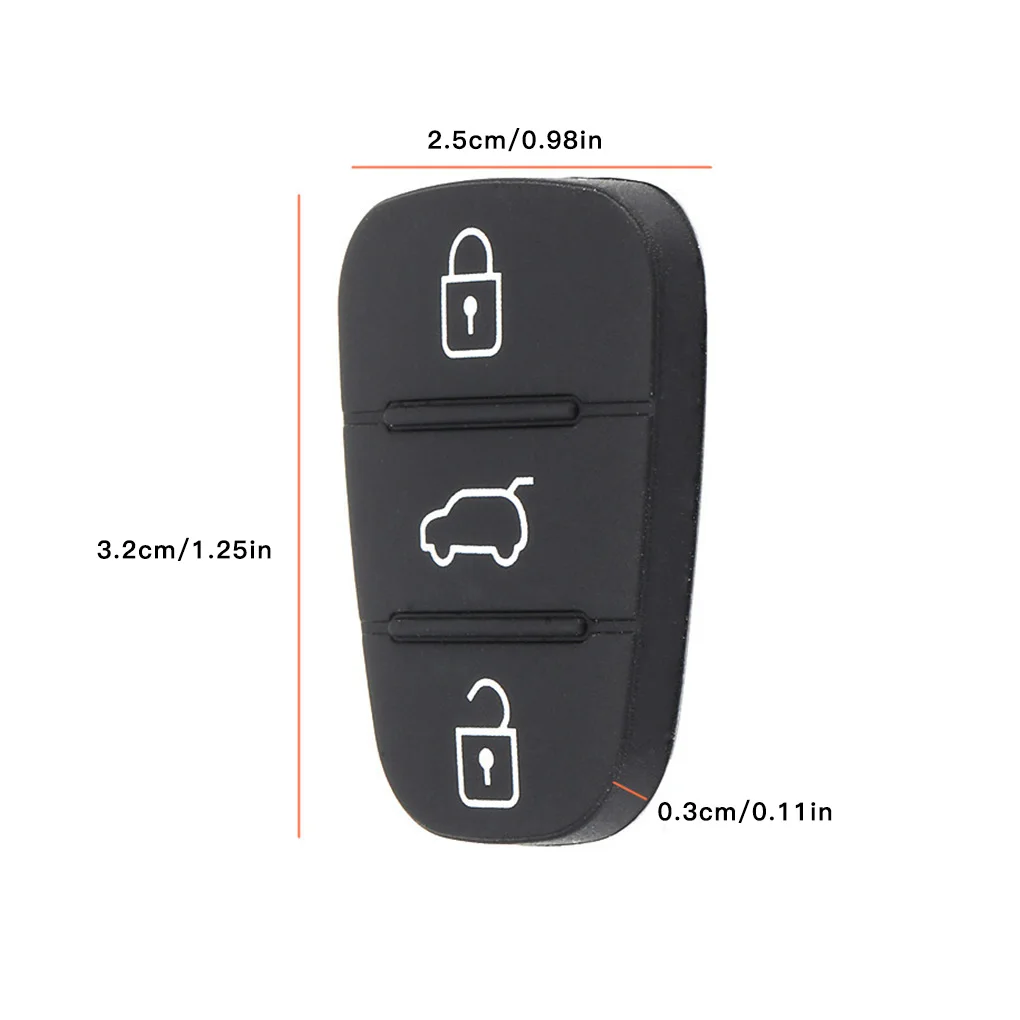 Car Key Button Cover 3-keys Rubber Skin with Mark Automotive Accessory Replacement for I10/I20/I30