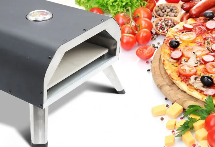 Portable 16 Inch Commercial Stainless Steel Outdoor Mini Gas Pizza Oven With Folding Leg