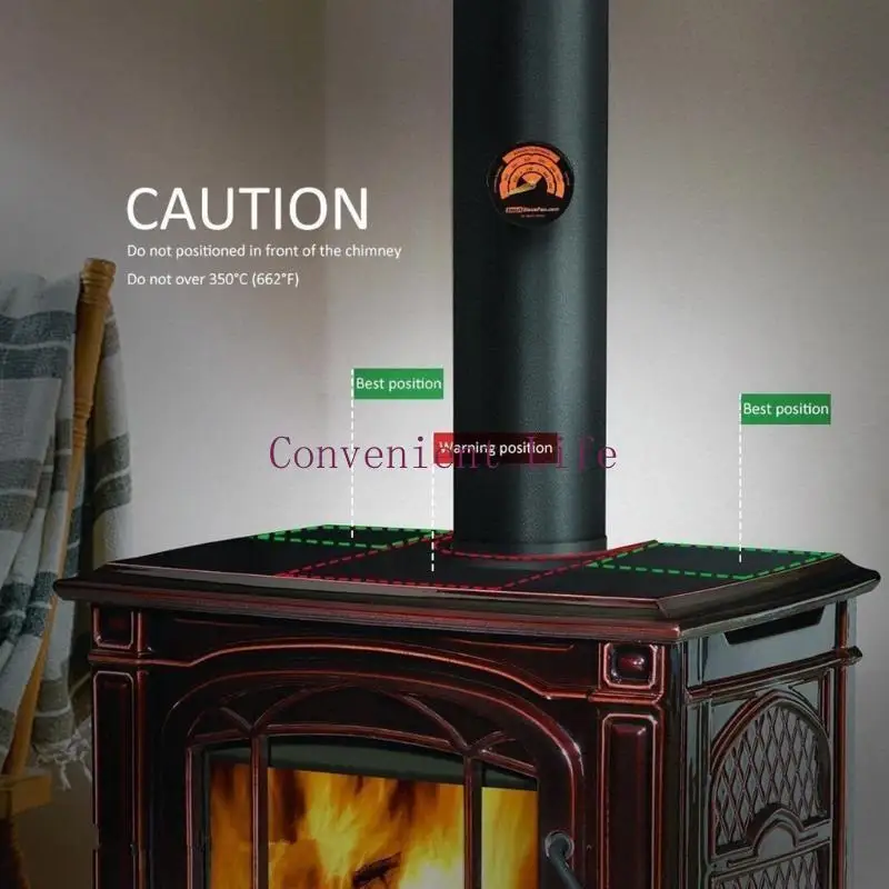 L1EE 6 شفرات موقد مروحة المنزل الموقد مروحة توزيع الحرارة كفاءة هادئة