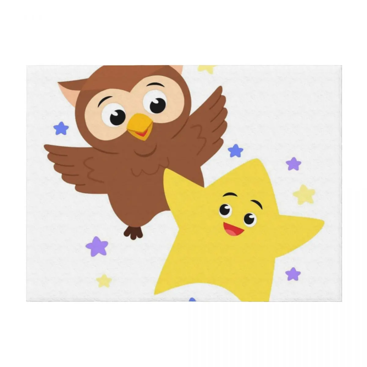 

Twinkle Twinkle: Owl & Star Throw Blanket Single Flannels Decorative Throw Custom Blankets