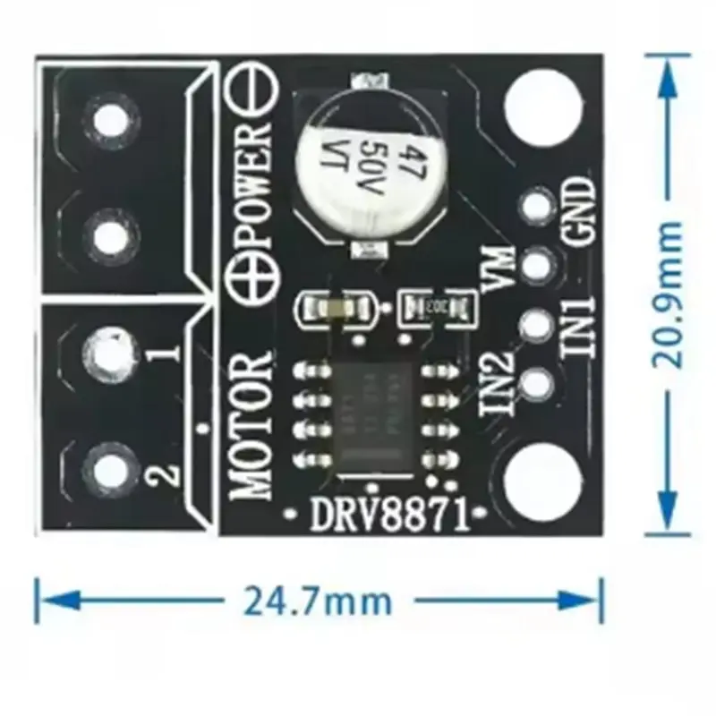 B97A-6X DRV8871 H-Bridge Brushed DC Motor Driver Breakout Board PWM Control 3.6A Max Internal Current Sense 6.5V To 45V