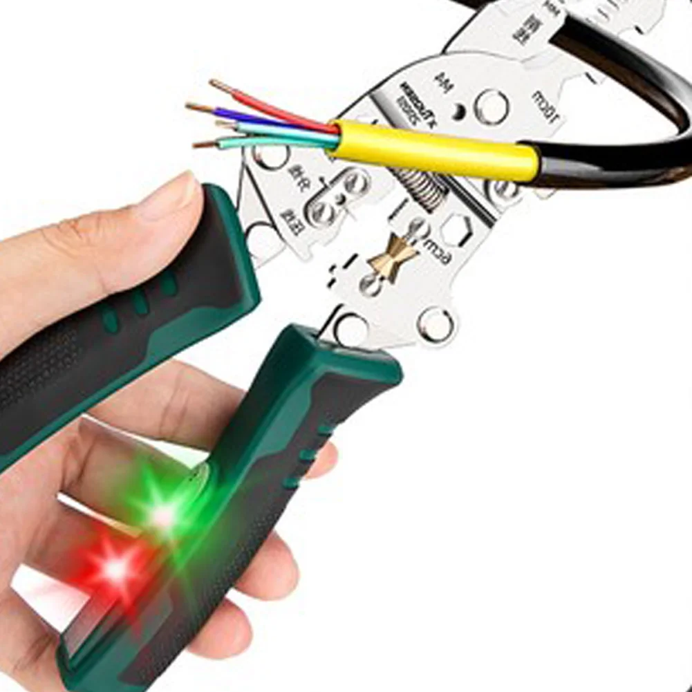 Foldable Wire Crimper Pliers Multifunctional Electrician Stripping Tools for Cable Wiring Cutting and Clamping