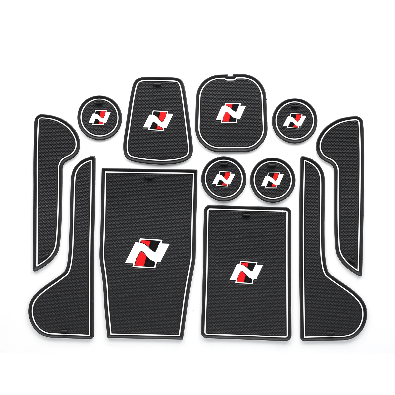 Anti-Slip Gate Slot Mat for Hyundai IONIQ 5 Door Groove Pad Cup Holder Interior Accessories Rubber  12pcs/set
