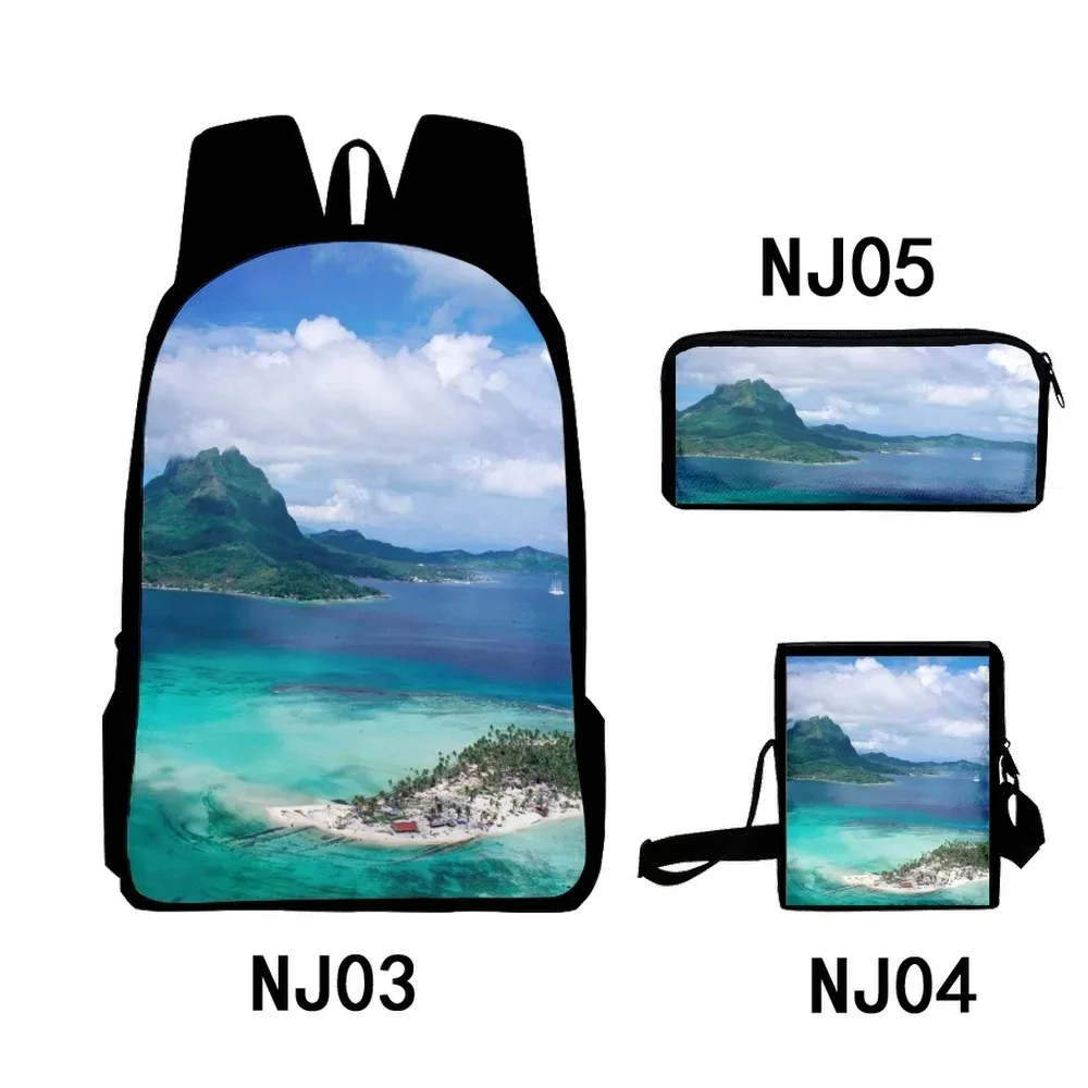Fantásticas Cenário 3D Print School Bags, Mochila Estudantil, Mochila, Inclinada Bolsa de Ombro, Estojo de Lápis, Harajuku, Popu