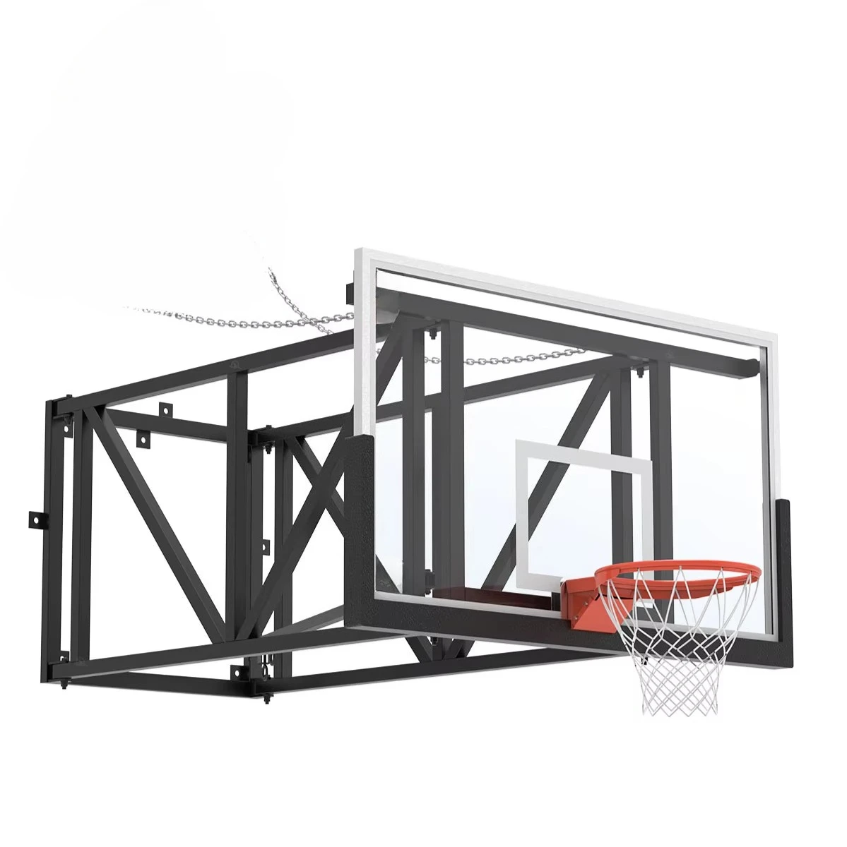 Best Selling Manual Style Adjustable Wall Mounted Basketball Hoop Indoor  Basketball Stand for Team Sports