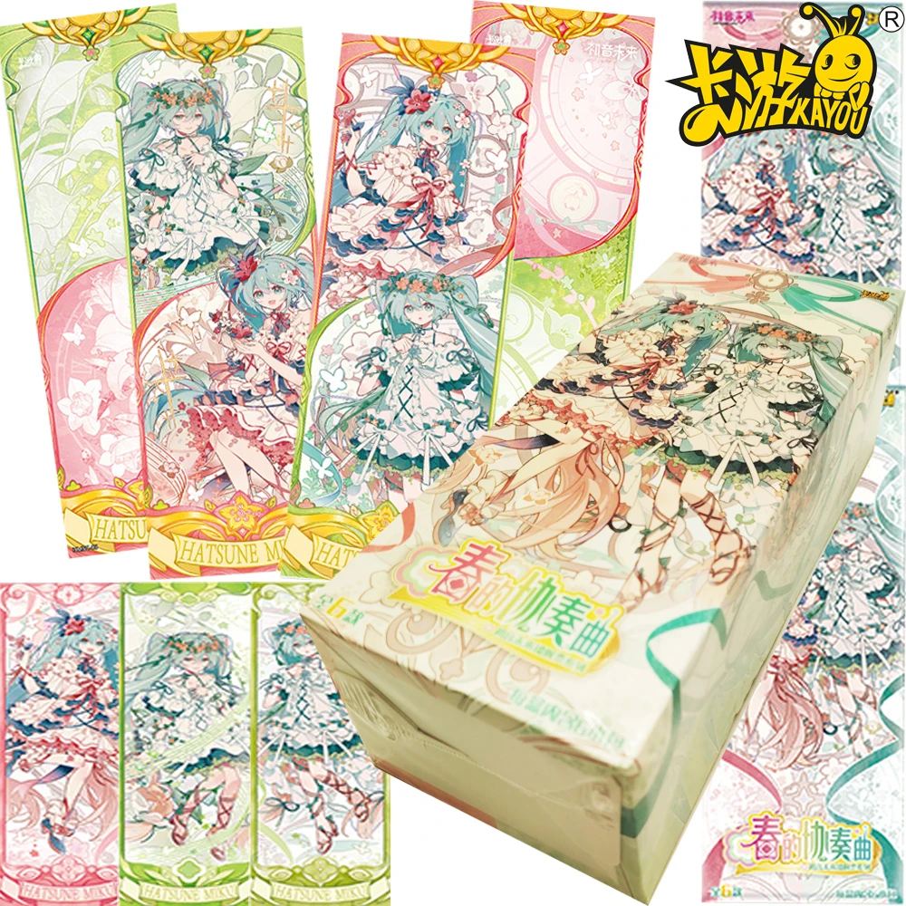 Cartões de coleção originais kayou hatsune miku, série de bilhetes a laser, ídolo virtual, cantor, anime requintado, cartões periféricos, presentes para fãs