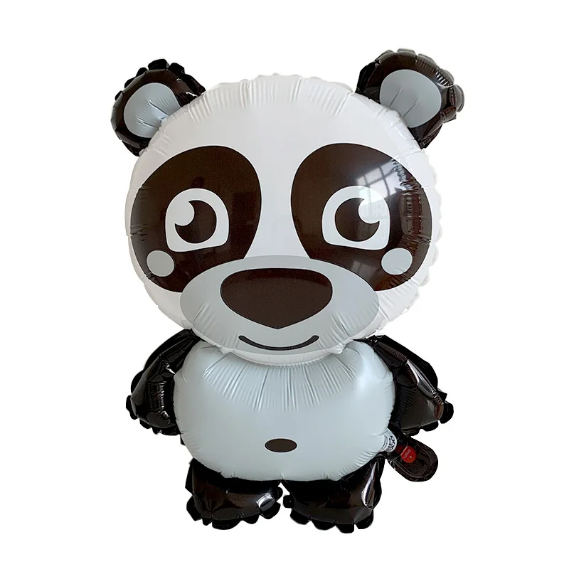 بالونات ألومنيوم باندا على شكل حيوانات كرتونية ، استحمام الطفل ، ديكورات حفلات أعياد الميلاد للأطفال ، بالونات هيليوم بالأبيض والأسود