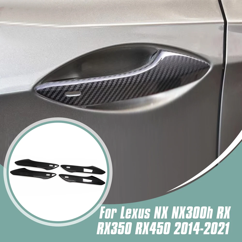 

Genuine Carbon Fiber Car Outside Door Handles Cover Trim Accessories For Lexus NX RX 4-Door 2016-2021 Lexus RC 2-Door 2015-2019