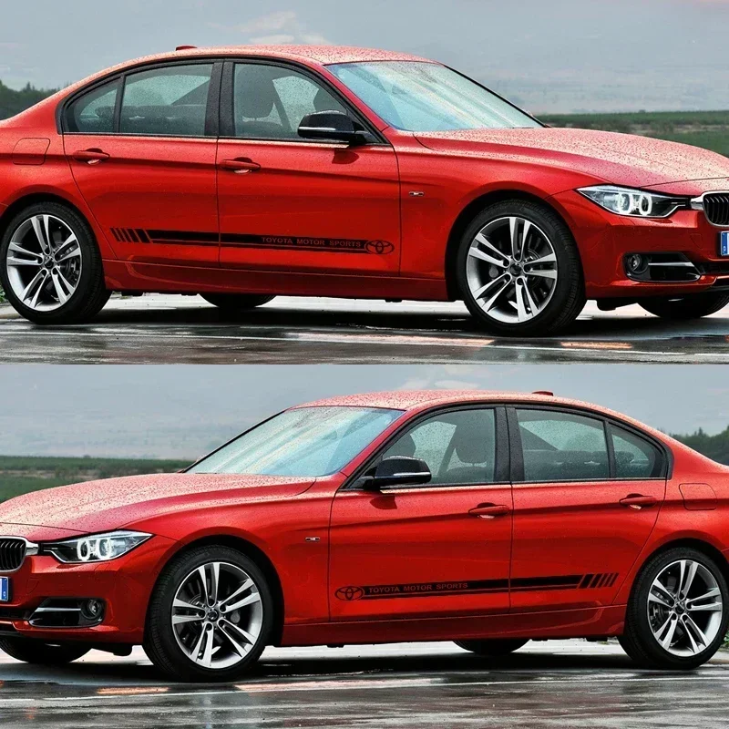 جديد سيارة الجانب شريط ملصق تويوتا رسالة ملصق الباب التصميم ملصق لتويوتا كامري كورولا Rav4 هايلكس ملصقات السيارات التصميم