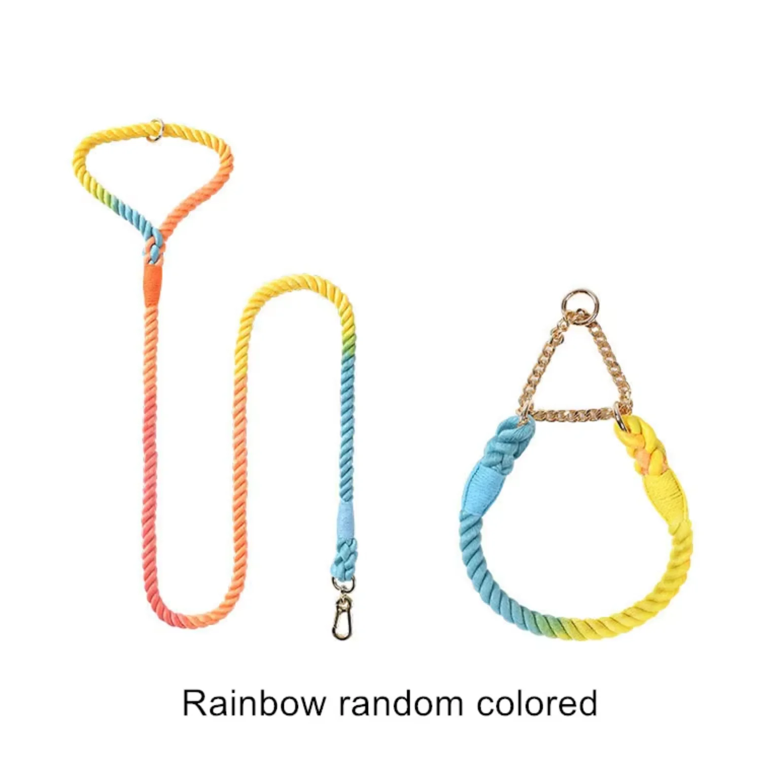

Woven Polyester Cotton Rope Pet Collars Leashes Anti-stray Dog Collar and Leash Set