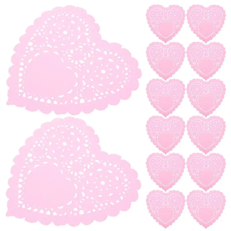 100pcs Paper Doilies Small Heart Tableware Decoration Table Decorations Heart Shaped Paper Doilies Heart Paper Doilies