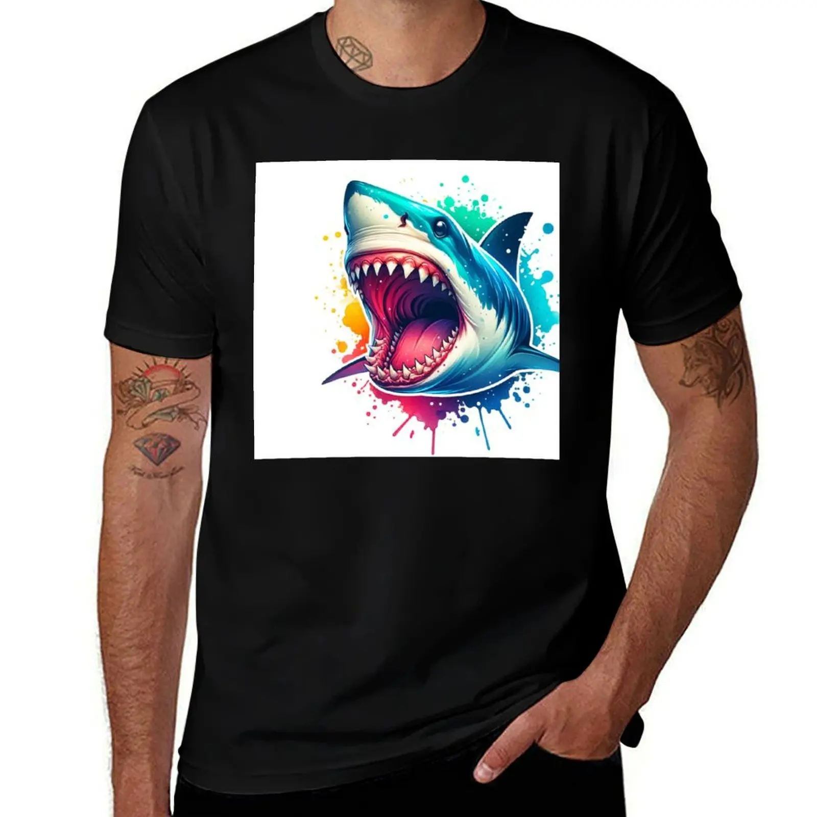

Realistic Gray Shark Art for Nature Enthusiasts T-Shirt rapper graphic tees valentines clothes for a boy mens cotton t shirts