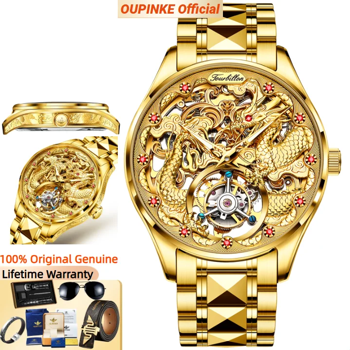 

OUPINKE Official Original Genuine Tourbillon Men's Watch