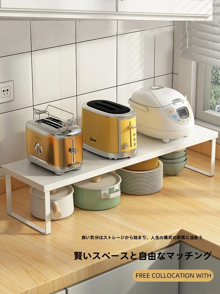 【セール中】キッチンデスクトップ多層収納ラック スパイスオーガナイザー 木製 穴あけ不要設置 家庭用ボウル棚