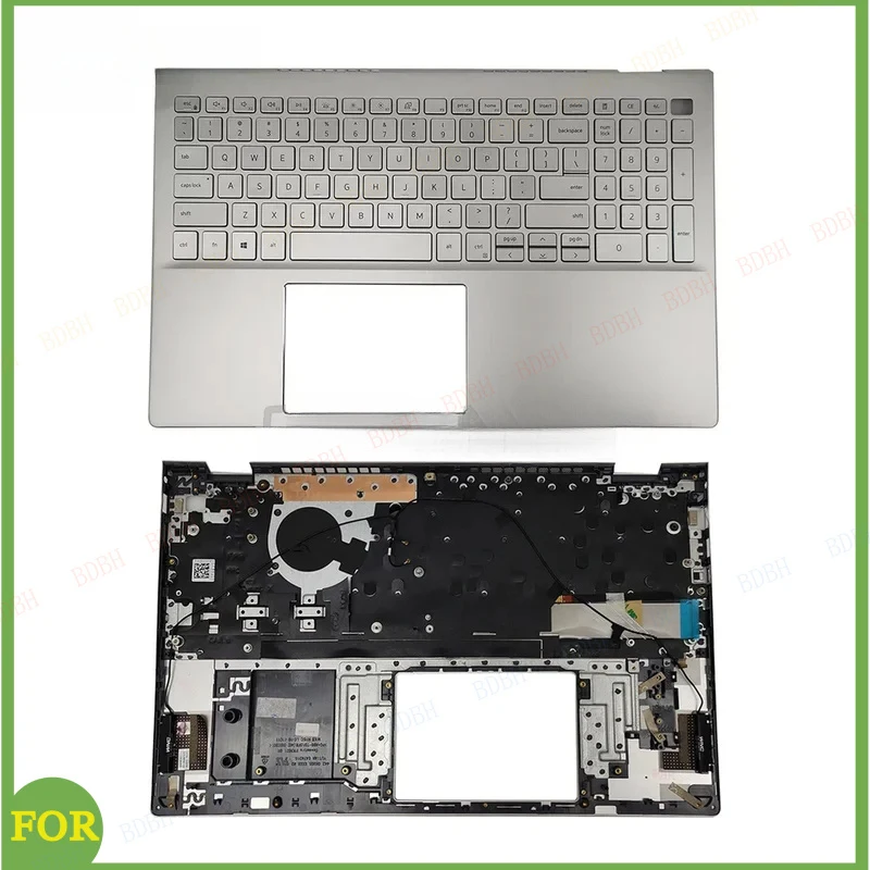 

BDBH New 6XCC3 06XCC3 For Dell Inspiron 15 5501 5502 5504 5505 Palmrest with Backlit Keyboard Silver 15.6"