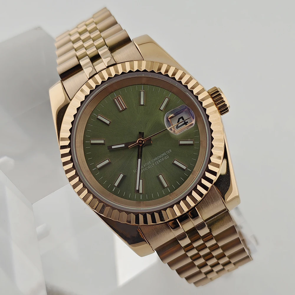 NH35 Watch Rose Gold Watch Men's Automatic Watch 36/39mm Stainless Steel Customized Logo Watch Suitable for NH35 Movement Watch