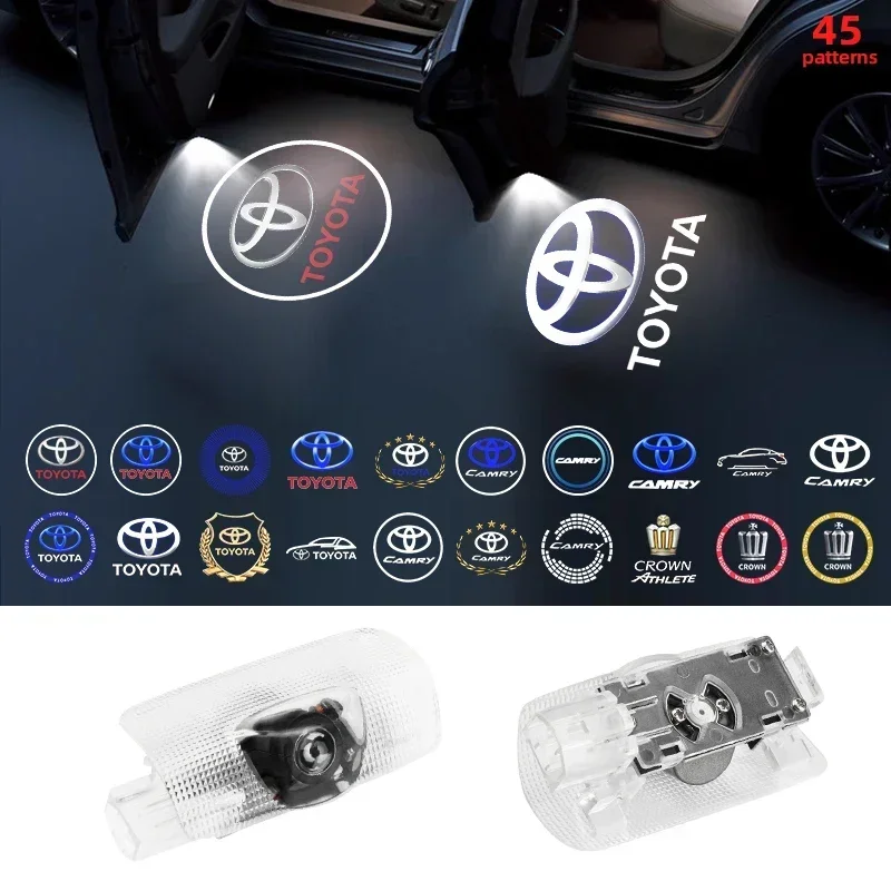 2pcs Car Door Welcome Lamp Laser Projector Logo Ghost Shadow Night Lights for Toyota Highlander E'Z Reiz Sequoia Prado Crown 86