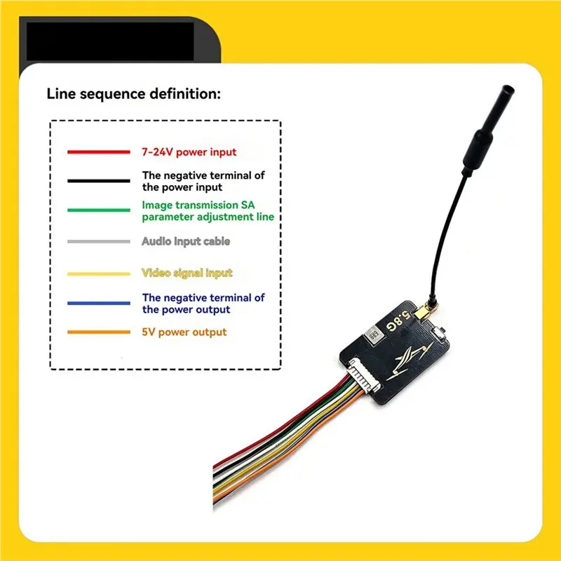 2X 5.8G 1.2W VTX 48CH High-Power Video Transmission MMCX-L Antenna TBS Protocol OSD Configuration For FPV Drone