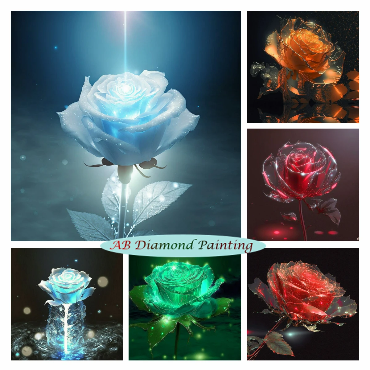 

Colorful Rose AB Diamond Painting Flower Landscape Embroidery Set New Rhinestone Cross Stitch Kit Wall Decor Handicraft Scenery