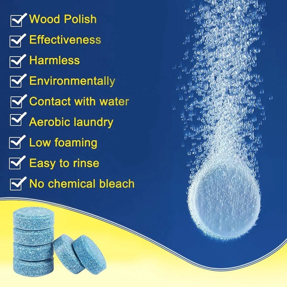 10/20/40/100Pcs Solid Cleaner Car Windscreen Wiper Effervescent Tablets Glass Toilet Cleaning Car Accessories