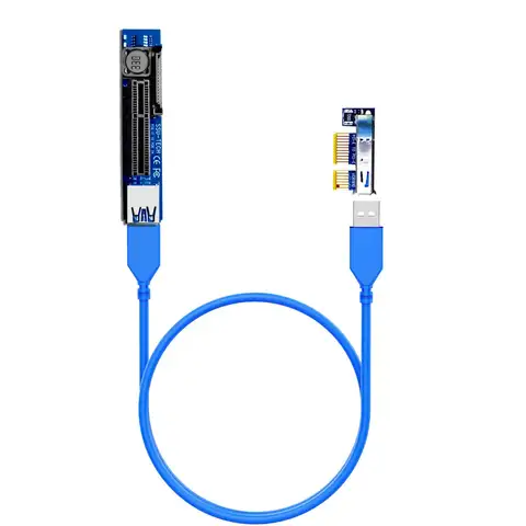 PCIe 3.0 X1 to X4 Riser Cable (PCIe 3.0 X1 Bandwidth) for PCIe WiFi Card, M.2 PCIe Card, Firewire Card, USB PCIe Card, etc