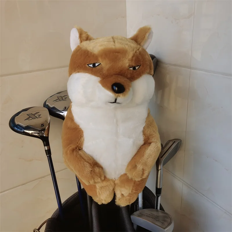 

Плюшевый головной убор для водителя гольфа Shiba Inu, деревянный чехол для головы 460cc, Прямая доставка