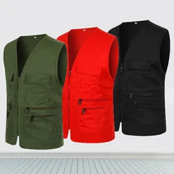 Men's Multi Pocket Tank Top Summer Men American Tactical Hiking Fishing Photography Director Mesh Sleeveless Outdoor Jacket Vest