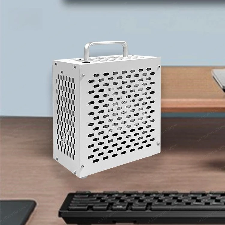 NEW Mini ITX Computer Case for 17x17 Motherboard, Small Metal Desktop Case with 1U PSU, Air-Cooled Portable Design